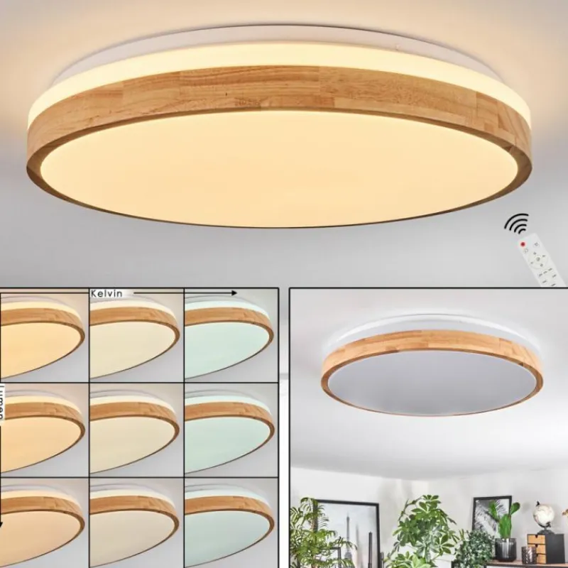 Luminaires Scandinaves-hofstein Plafonnier Sofo LED Blanc, 1 lumière, Télécommandes