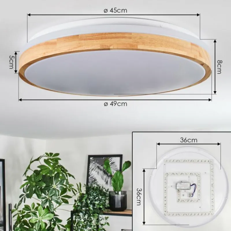 Luminaires Scandinaves-hofstein Plafonnier Sofo LED Blanc, 1 lumière, Télécommandes