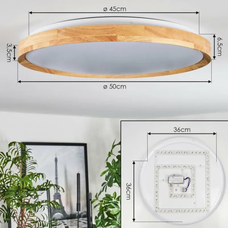 Luminaires Scandinaves-hofstein Plafonnier Sofo LED Blanc, 1 lumière, Télécommandes