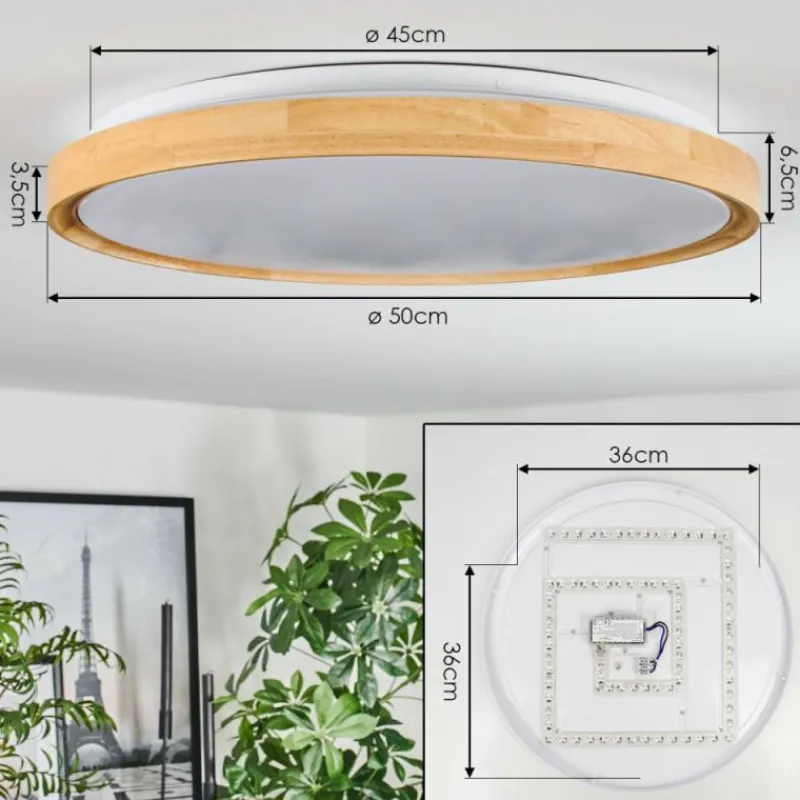 Luminaires Scandinaves-hofstein Plafonnier Sofo LED Blanc, 1 lumière, Télécommandes
