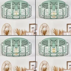 Lampes Vintages & Rétros-hofstein Plafonnier Sooke Bleu, 1 lumière