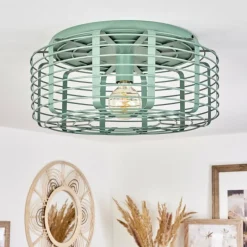 Lampes Vintages & Rétros-hofstein Plafonnier Sooke Bleu, 1 lumière