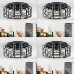 Lampes Vintages & Rétros-hofstein Plafonnier Sooke Noir, 1 lumière