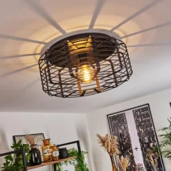 Lampes Vintages & Rétros-hofstein Plafonnier Sooke Noir, 1 lumière