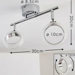 hofstein Plafonnier Soppana LED Chrome, 2 lumières