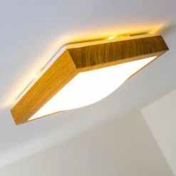 hofstein Plafonnier Sora Wood LED Bois clair, 1 lumière