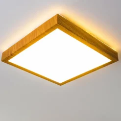 hofstein Plafonnier Sora Wood LED Bois clair, 1 lumière