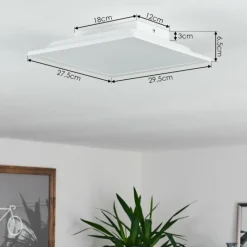 hofstein Plafonnier Sordos LED Blanc, 1 lumière, Détecteur de mouvement