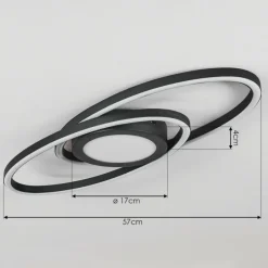 hofstein Plafonnier Sorte LED Noir, Blanc, 1 lumière