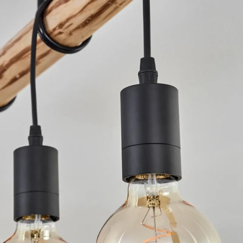 Luminaires Scandinaves-hofstein Plafonnier Soungou Écru, Noir, 5 lumières