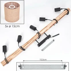 Lampes En Tissu-hofstein Plafonnier Soungou Écru, Noir, 5 lumières