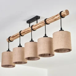 Lampes En Tissu-hofstein Plafonnier Soungou Écru, Noir, 5 lumières