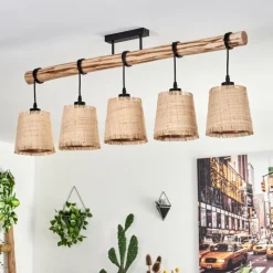 Luminaires Scandinaves-hofstein Plafonnier Soungou Écru, Noir, 5 lumières