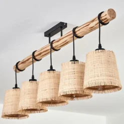 Luminaires Scandinaves-hofstein Plafonnier Soungou Écru, Noir, 5 lumières