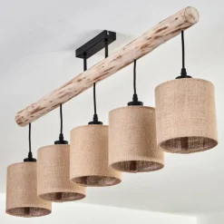 Lampes En Tissu-hofstein Plafonnier Soungou Écru, Noir, 5 lumières