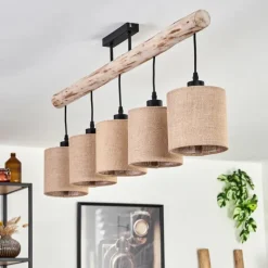 Lampes En Tissu-hofstein Plafonnier Soungou Écru, Noir, 5 lumières