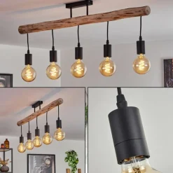 hofstein Plafonnier Soungou Écru, Noir, 5 lumières