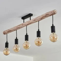 hofstein Plafonnier Soungou Écru, Noir, 5 lumières