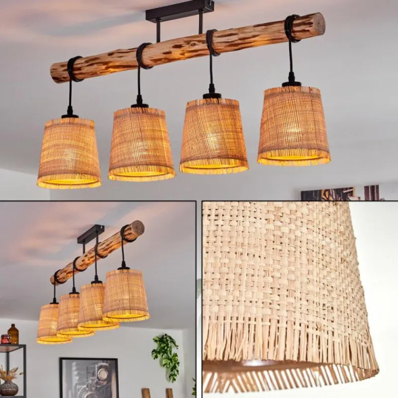 Luminaires Scandinaves-hofstein Plafonnier Soungou Écru, Noir, 4 lumières