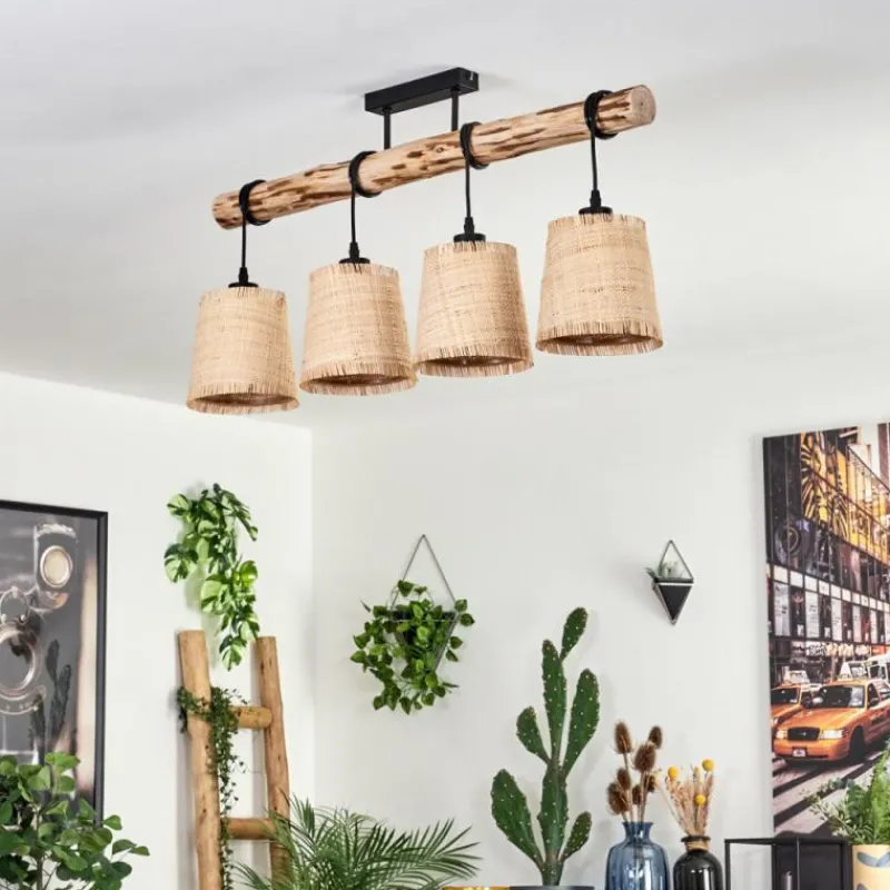 Luminaires Scandinaves-hofstein Plafonnier Soungou Écru, Noir, 4 lumières