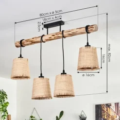 Luminaires Scandinaves-hofstein Plafonnier Soungou Écru, Noir, 4 lumières