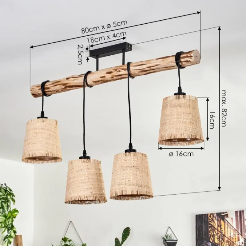 Luminaires Scandinaves-hofstein Plafonnier Soungou Écru, Noir, 4 lumières