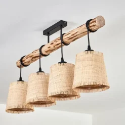 Luminaires Scandinaves-hofstein Plafonnier Soungou Écru, Noir, 4 lumières