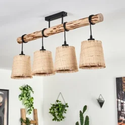 Luminaires Scandinaves-hofstein Plafonnier Soungou Écru, Noir, 4 lumières