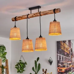 Luminaires Scandinaves-hofstein Plafonnier Soungou Écru, Noir, 4 lumières