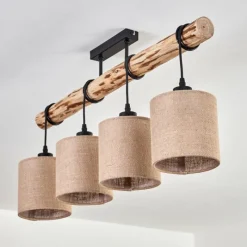 Lampes En Tissu-hofstein Plafonnier Soungou Écru, Noir, 4 lumières