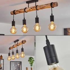 Luminaires Scandinaves-hofstein Plafonnier Soungou Écru, Noir, 4 lumières