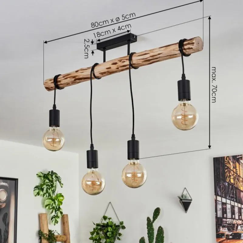 Luminaires Scandinaves-hofstein Plafonnier Soungou Écru, Noir, 4 lumières