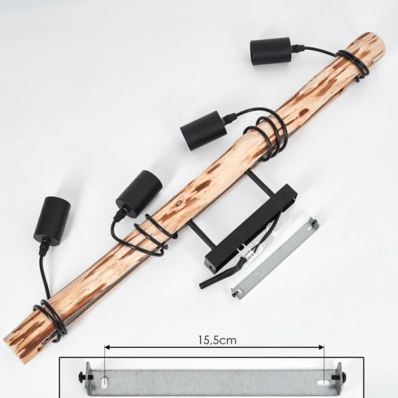 Luminaires Scandinaves-hofstein Plafonnier Soungou Écru, Noir, 4 lumières