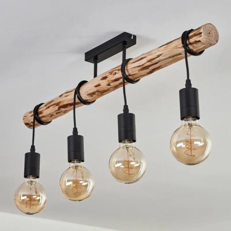 Luminaires Scandinaves-hofstein Plafonnier Soungou Écru, Noir, 4 lumières