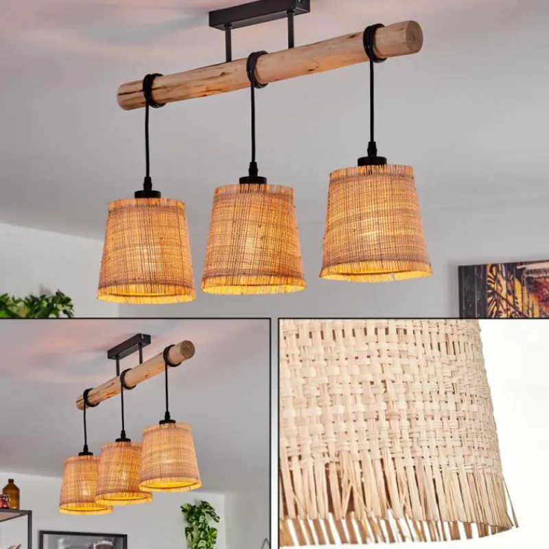 Luminaires Scandinaves-hofstein Plafonnier Soungou Écru, Noir, 3 lumières