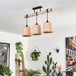 Luminaires Scandinaves-hofstein Plafonnier Soungou Écru, Noir, 3 lumières