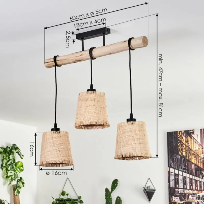 Luminaires Scandinaves-hofstein Plafonnier Soungou Écru, Noir, 3 lumières
