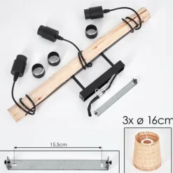 Luminaires Scandinaves-hofstein Plafonnier Soungou Écru, Noir, 3 lumières