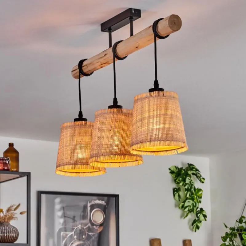 Luminaires Scandinaves-hofstein Plafonnier Soungou Écru, Noir, 3 lumières