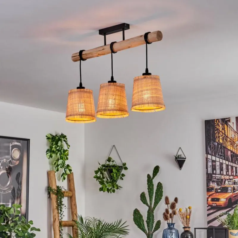 Luminaires Scandinaves-hofstein Plafonnier Soungou Écru, Noir, 3 lumières