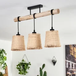 Luminaires Scandinaves-hofstein Plafonnier Soungou Écru, Noir, 3 lumières