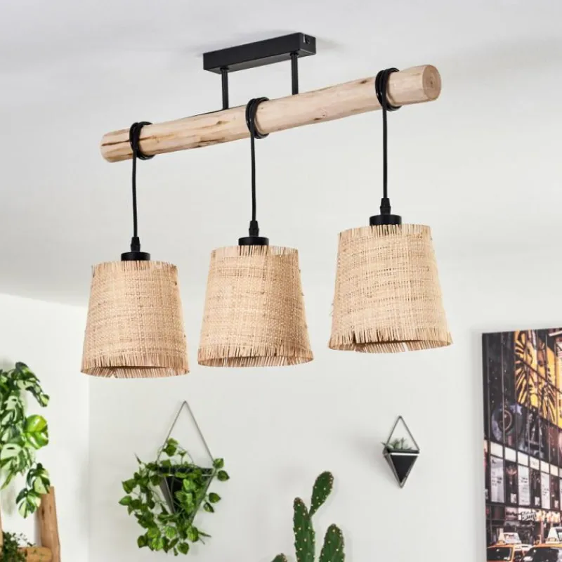 Luminaires Scandinaves-hofstein Plafonnier Soungou Écru, Noir, 3 lumières