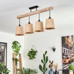 Luminaires Scandinaves-hofstein Plafonnier Soungou Écru, Noir, 4 lumières
