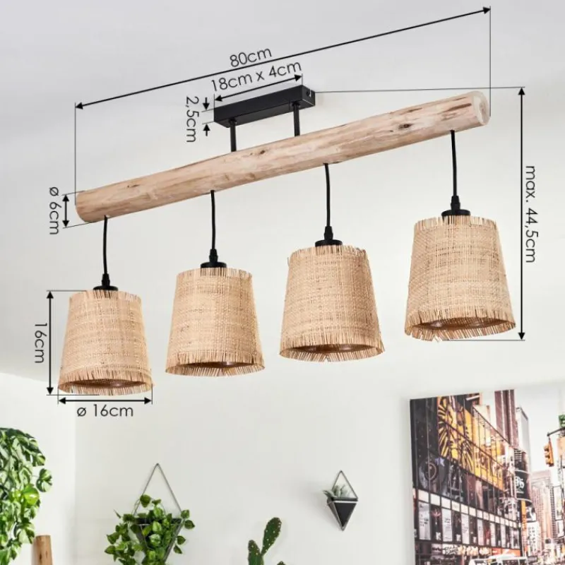 Luminaires Scandinaves-hofstein Plafonnier Soungou Écru, Noir, 4 lumières