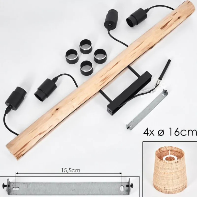 Luminaires Scandinaves-hofstein Plafonnier Soungou Écru, Noir, 4 lumières