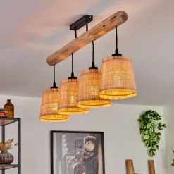 Luminaires Scandinaves-hofstein Plafonnier Soungou Écru, Noir, 4 lumières