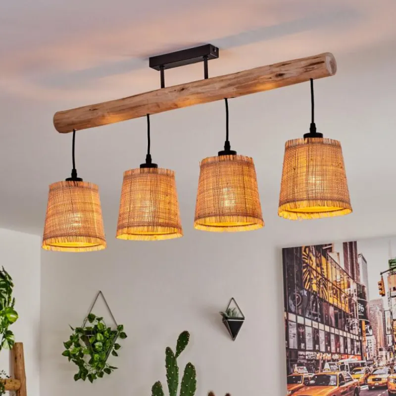 Luminaires Scandinaves-hofstein Plafonnier Soungou Écru, Noir, 4 lumières