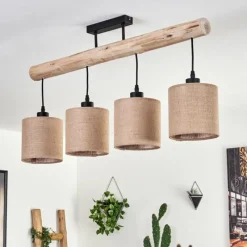 Lampes En Tissu-hofstein Plafonnier Soungou Écru, Noir, 4 lumières