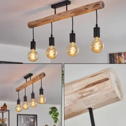 Luminaires Scandinaves-hofstein Plafonnier Soungou Écru, Noir, 4 lumières