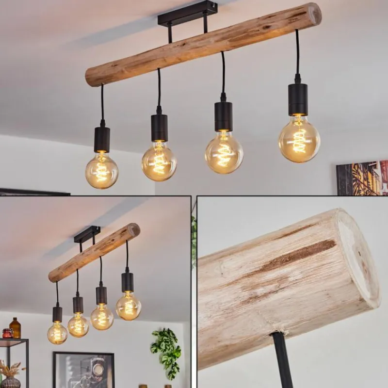 Luminaires Scandinaves-hofstein Plafonnier Soungou Écru, Noir, 4 lumières